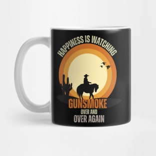 Happiness, Is Watching Gun-smoke Retro Vintage Mug